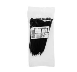 WKK - Kunststof kabelbinders - Voor universeel gebruik - Straight tail - Zwart - 120x2,5mm - 100 stuks