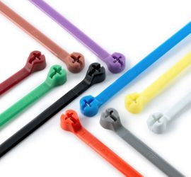 Tien Ty-Rap® kunststof kabelbinders in verschillende kleuren.;