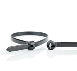 Ty-Rap® - Fascette in plastica - Chiusura in acciaio inossidabile - Stabilizzata al calore - Nero - 361x4,8mm - 1000 pezzi