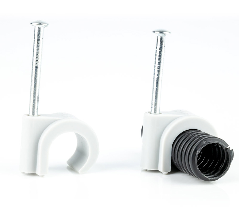162 Pz Fermacavo Tipo R, Fermacavi in Nylon, Graffette Clip per Cavi, Clip a R Fermacavi