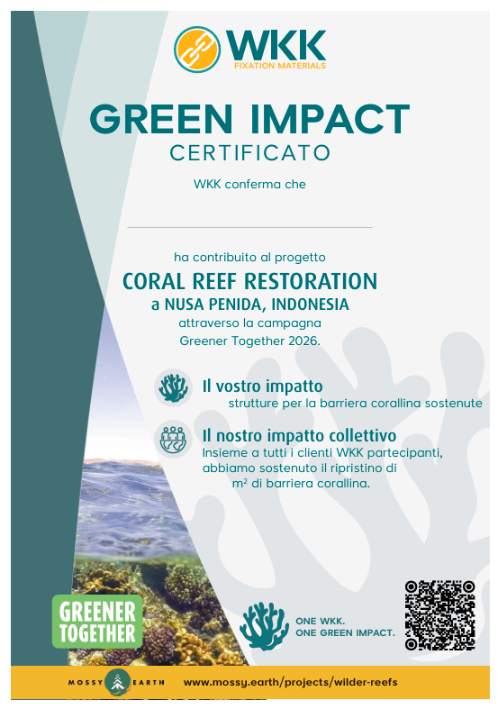 Esempio del Green Impact Certificate personalizzato di WKK